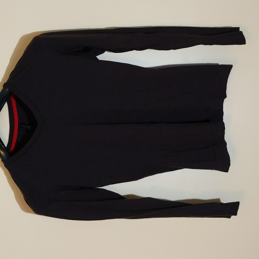 Seg'ments| Brown V-Neck Long Sleeve Wool T-shirt